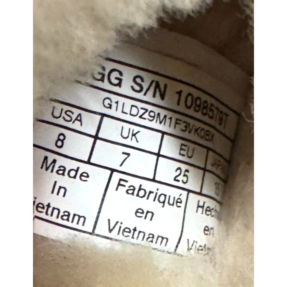 Ugg  Fluff Yeah Toddler size‎ Slippers With Logo Strap Beige Size 8